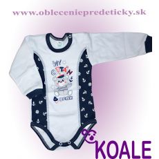 Kojenecké body Captain s nápisom s dlhým rukávom 74