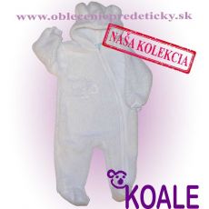 Biely chlpatý overal Snail 56,68,74